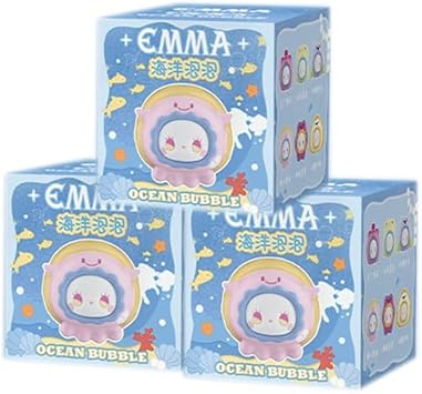 Aven Rabbit Emma Ocean Bubble Series Blind Box Action Figures Mystery Box Cute Random Toys Birthday Gift Christmas Collectible Toy for Desktop Ornaments, 3 PCS