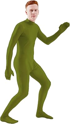 Ensnovo Mens Mock Neck Full Body Unitard Spandex Zentai Suits Costumes