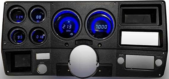LED Digital Gauge Panel Compatible for Chevy Truck 1973-87 (Blue)