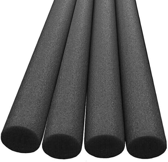 4 Pack Black Single Swimming Pool Foam Noodle Float Aid Woggle Log Noodles Water Flexible Kid Childs Adult Children Beach Toy Floating Lounger Chair Lilo Raft Flotation Device Hammock Bed Kick Board