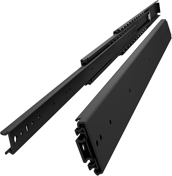 VADANIA #A76 52" Industrial Grade Heavy Duty Drawer Slide | Without Lock 3" Width, Up to 379lb Load Capacity, 3-Fold Full Extension, Non-Detachable, Side Mount, 1-Pair