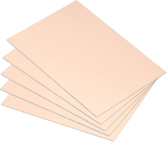 PATIKIL FR4 Double Side Copper Clad Laminate PCB, 5 Pack 70 x 50 x 0.8mm