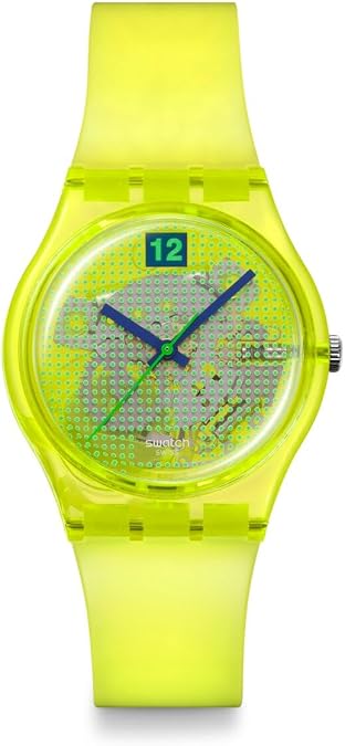 Swatch Gent Unisex Casual Watch Bio-sourced Yellow Quartz Water Resistant LUMINOUSLY Lemon