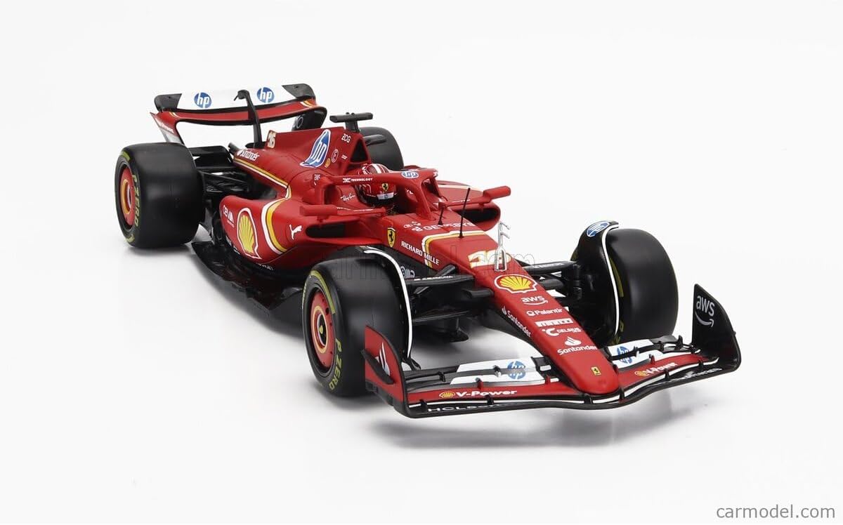 Ferrari SF24 F1 Model Araba, 1:18 Ölçek, Charles Leclerc, Metal, 31 cm