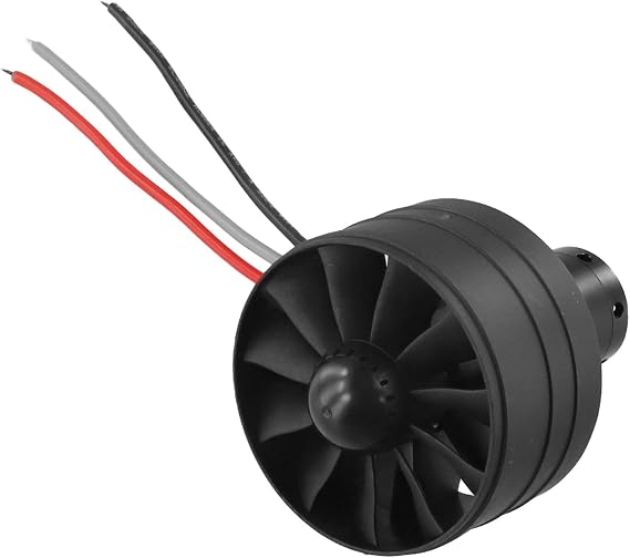 64mm EDF Motor 3300KV Brushless High Speed Aircraft Ducted Fan with 11-Blade Rotor, 1600g Thrust 4S RC Jet Engine Part for Remote Control Plane Models