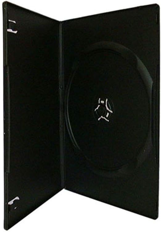 Maxtek 7mm Slim Black Single CD/DVD Case, 25 Pieces Pack