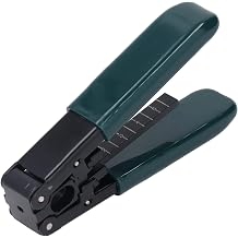 Fiber Optic Stripper, Accurate Optical Cable Tool with Double Cutting Modes, PVC Handle for 0.25 to 0.9 mm Coating / 125 μm Cores, Includes Measurement Scales