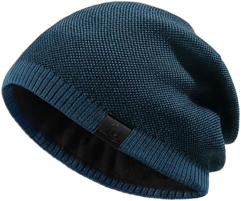 Lvaiz Mens Beanie Warm Winter Hat for Men Fleece Lined Beanie Thick Knit Hat Outdoor Skull Cap Unisex