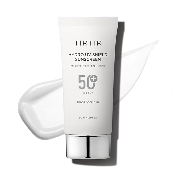 TIRTIR Hydro UV Shield Sunscreen | SPF 50+ Broad Spectrum UVA UVB Korean No White Cast Face Sun Protection, 1.69 Fl Oz