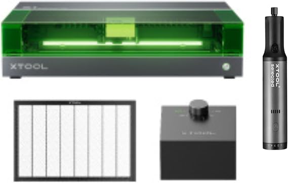 xTool Selected Engraving Pen & xTool S1 Laser Engraver and Cutter Machine with Air Assist & Honeycomb