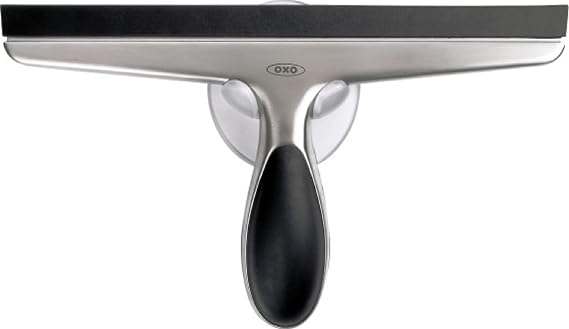 OXO Good Grips Stainless Steel Squeegee - All-Purpose for Bathroom, Glass Shower Doors, Mirrors, Tiles, Countertops and Car Windows - Streak Free