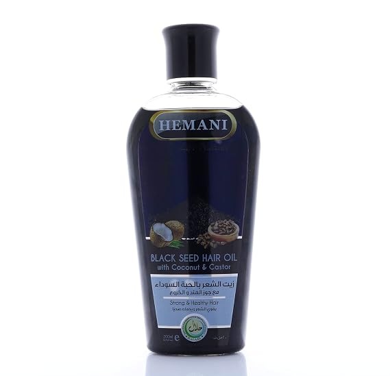 Hemani Black Seed Hair Oil 200mL - Nigella sativa scalp support for hair growth & thickness | Halal, Alcohol-Free | Since 1949