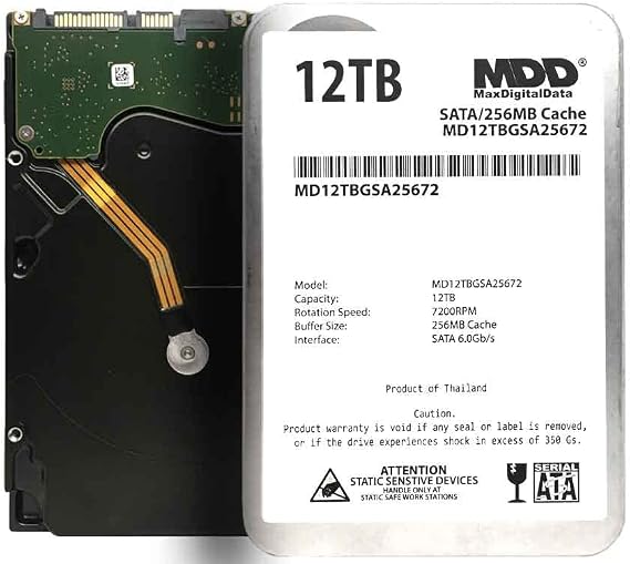 MDD 12TB 7200RPM SATA 6Gb/s 256MB Cache 3.5inch Internal Desktop Hard Drive, MD12TBGSA25672