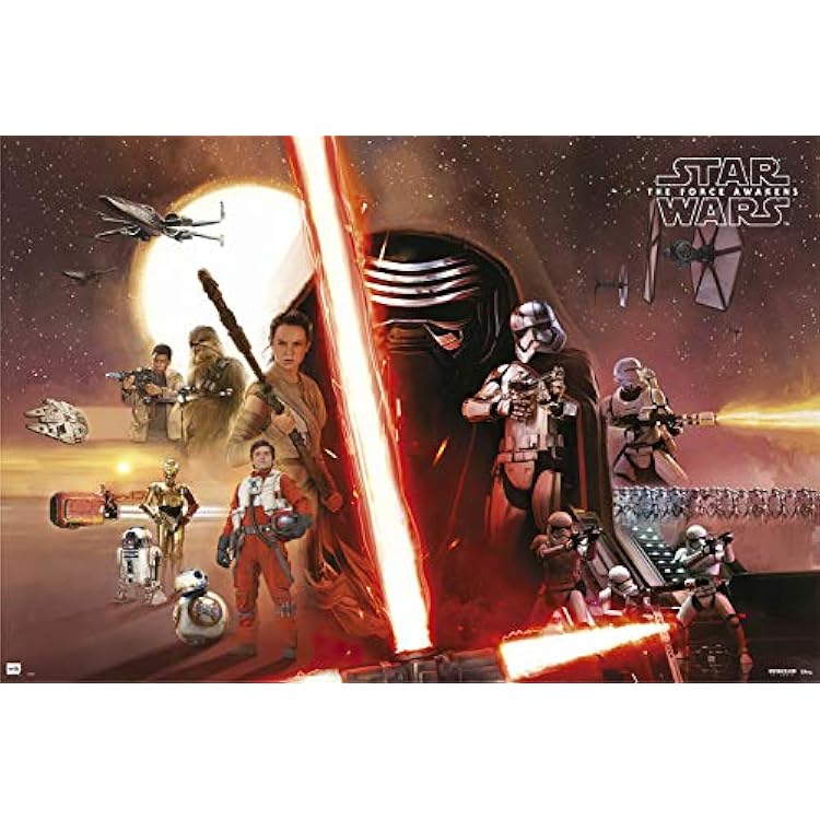 POSTER STOP ONLINE Star Wars Episode VII - The Force Awakens - Movie PosterPrint Good vs. Evil - All Characters Size 36 x 24