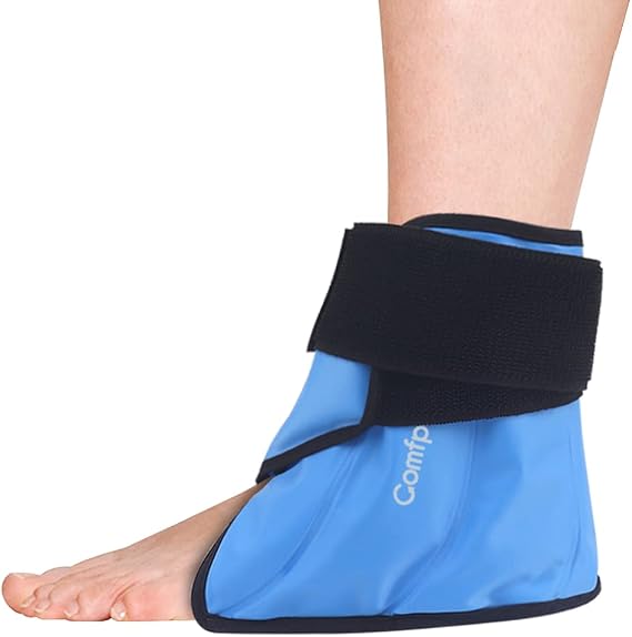 Comfpack Heel Ice Pack for Plantar Fasciitis, Reusable Hot Cold Therapy Foot Ankle Ice Pack Wrap for Achilles Tendonitis, Plantar Fasciitis, Sprain, Swelling, Heel Pain, Sports Injuries