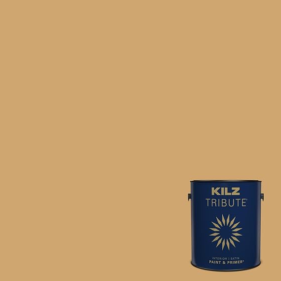 KILZ TRIBUTE Paint & Primer, Interior, Satin, Golden Compass, 1 Gallon