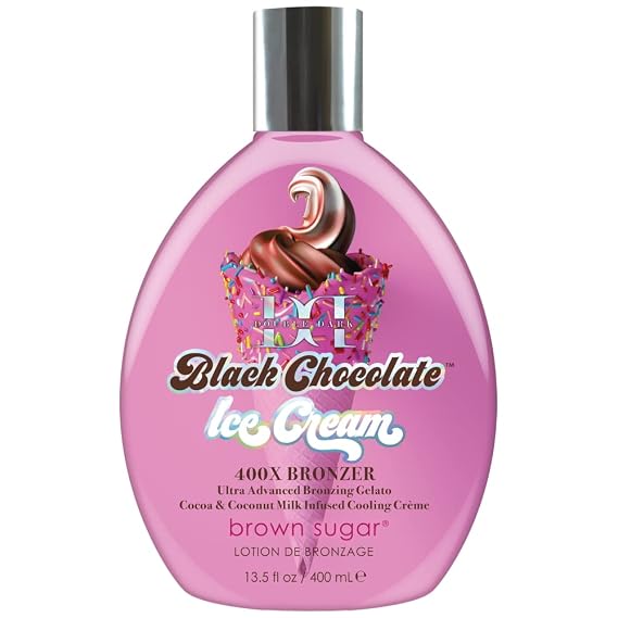 Brown Sugar Double Dark Black Chocolate Ice Cream 400X Bronzer Dark Tanning Lotion 13.5oz