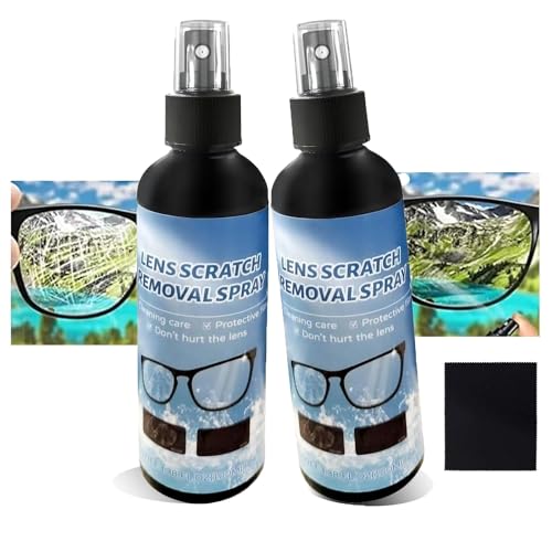 2PCS Lens Scratch Remover for Eye glasses, Glasses Windshield Repair Fluid,Lens scratch removal spray,Eyeglass Scratch RemoverGlasses Glass Scratch Repair Liquid