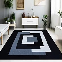 Cozy Haven Verso Rugs - Large Area Rug Carpet Washable Non-Slip Soft Modern Indoor Floor Rug for Living Room, Bedroom, Hallway, Lounge (Black Grey, 120x170 cm)