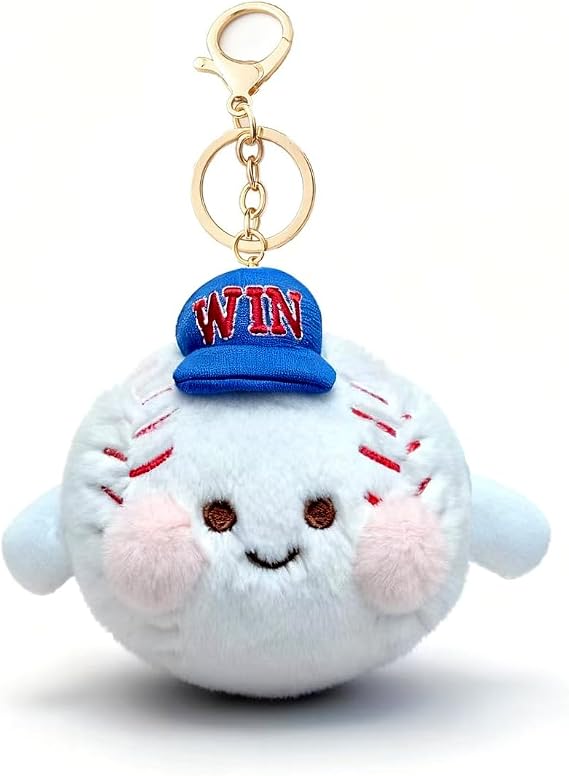 JEWSUN Cute Soft Baseball Stuffed Plush Keychain