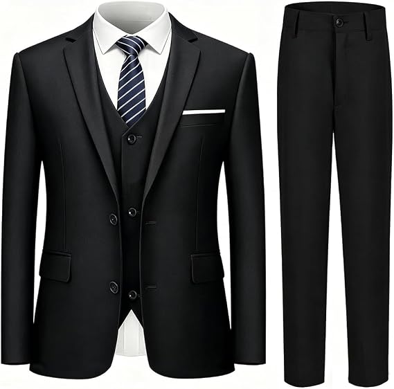 Boys' Formal Slim Fit Suit Set 5 Piece Ring Bearer Outfit