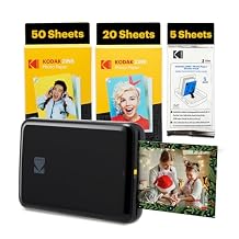 Kodak Step Instant Smartphone Photo Printer - 75 Sheets Bundle - Portable Mini Color Wireless Mobile Printer - Zink 2x3 Sticky-Back Photos - Bluetooth Compatible with Smart Devices - Fun App -Black