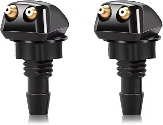 2Pcs Car Windshield Washer Nozzles, Front Windscreen Washer Jet Nozzle for Car Windshield, Adjustable Wiper Nozzle Replacement Parts for Most Cars