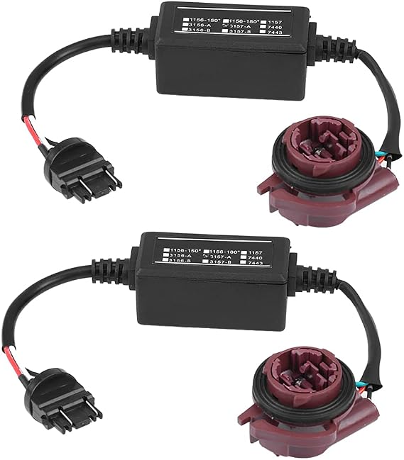 2PCS Car LED Headlight Decoder, LED Decoder Adapter, Auto Warning Strong Error Code Decoder Canceller Capacitors Resistor, LED Load Flash Resistors for Most Cars Trucks SUVs