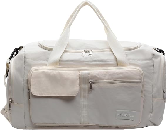 DODENSHA Multi-Functional Travel Bag: Large Capacity, Foldable, Water-Resistant, Versatile Carrying Options, Multiple Pockets, Luggage Strap, Ideal for Travel and Gym Use