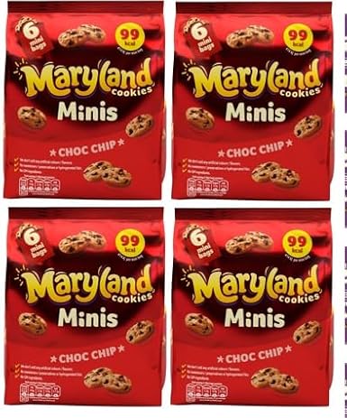Maryland Multipack Cookies | Mini Chocolate Chip Biscuits Bundle (6 x 19.8g) – 118.8g, Snack Treat By Snackify | Lunch box kids Lover | Available for Kids Birthday Gift for Him & Her (Pack of 4)