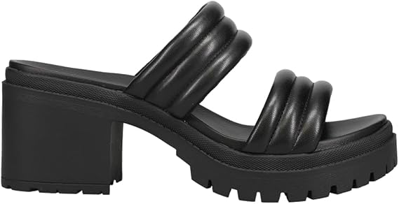 MIA Womens Leelah Platform Block Casual Sandals Casual Mid Heel 2-3" - Black