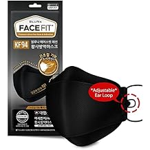 [Adjustable Ear Loop ::GENUINE:: Premium 4-Layer [LARGE-BLACK/WHITE] KF94 Face Mask [Made in KOREA]
