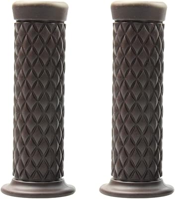 Motorcycle Hand Grips, Non Slip Rubber Bar for 78 22mm24mm Handles, Vintage Motorbike Thruster Grip, Handlebar for Hand Comfort, Universal for Motocross Scooter Dirt Bike, Open End Coffee