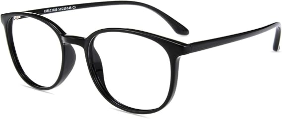 Firmoo Reading Glasses 0.0x-3.0x Blue Light Blocking Square Computer Readers Glasses for TV Tablets Phones(Black 0.0x)