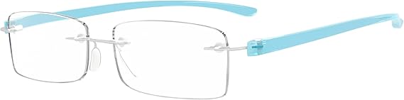 Eyekepper Reader Small Lens Rimless Reading Glasses Men Women | Men's Metal Rimless Magnifying Glass, Womens Rimless Reader Eyeglasses, Lightweight Cheaters, Scratch Resistant & Comfortable