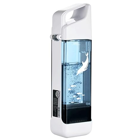 350ML Portable Hydrogen Rich Water Bottle 2-in-1 Hydrogen Water Generator with Inhaler PEM & SPE Technology Ionizer Make Content Up to 1500-3000PPB for Daily Use & Travel