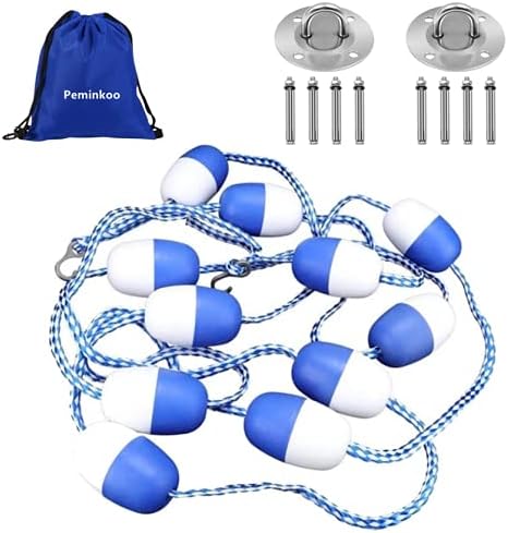 Peminkoo Swimming Pool Accessories 16.4 Dividing Lanes Areas Floating Line Floats Safety Divider Floating Buoy Line Accessories