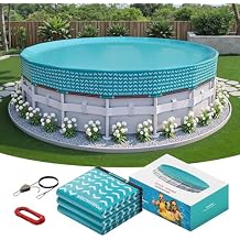 POOLHACKER 2025 Upgrade 21 ft Winter Pool Cover - 21ft Round Above Ground, 500D Thick & Durable Winter Pool Cover, Upgraded with Velcro, Cable and Pulley System for a Windproof, Secure Fit