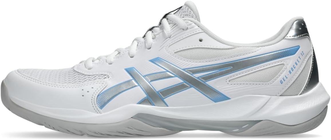 ASICS Men's Gel-Rocket 12 Volleyball Shoes, White/Black, 9 UK