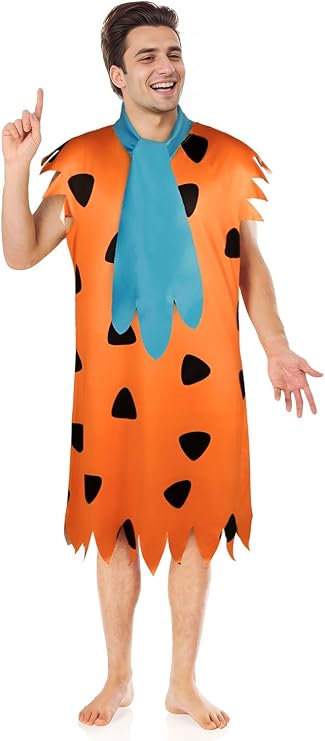 Men's Caveman Costume Set with Tunic, Tie, Bracelet and Inflatable Club