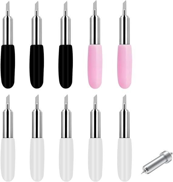 10 Pcs Replacement Blades for Cricut Joy, Cutting Blades, Includes 5X 45° Standard Fine Point, 3X 60° Deep Cut, 2X 30° Shallow Cut, Vinyl Plotter Blade for Cricut Joy Only, DIY Crafting Supplies