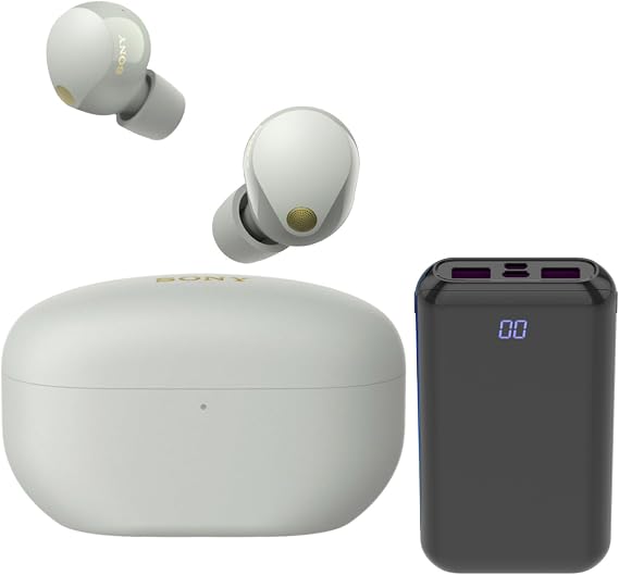 Sony WF-1000XM5 Truly Wireless Noise-Canceling Earbuds (Silver) Bundle | Noise-canceling Accessory, Best Noise Cancellation, Multi Noise Sensor technology, (2 items)