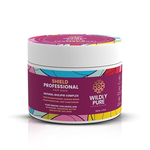 Wildly-Puree Professional Natural Keratin Hair Spa Mask | 7 days of Deep Conditioning | 8 Weeks of Color Protection | 33% Reduction in hair Loss | Men and Women | 200ml.