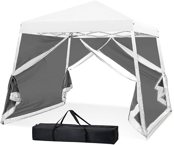 Pop Up Canopy Tent 10x10, Slant Leg Instant Gazebo, White