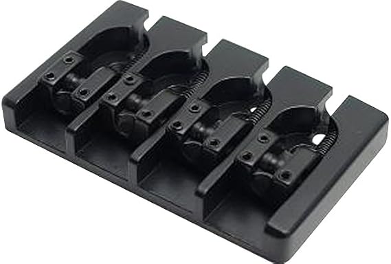 Hipshot Brass A-Style Bass Bridge Mount 1 - No String Through Black