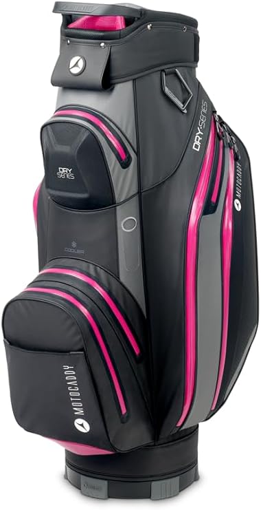 Motocaddy Waterproof Golf Cart Bag - Dry-Series - 14 Full-Length Dividers, 9 Pockets, 2 Valuables Pockets, Insulated Food and Beverage Pocket, Ultra-Lightweight (2024)