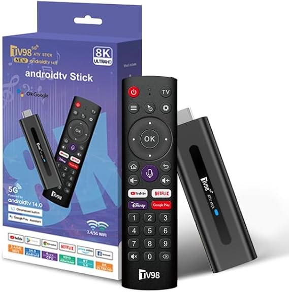 Android 14 bluetooth TV Stick, 2025 Largest 4K Streaming TV Stick, RAM 2GB, ROM 16GB, Dual WiFi 2.4G+5.8G, Ultra HD Streaming
