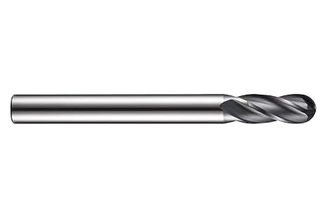 Dormer S51112.0 Shank Ball-Nosed End Mill, X-CEED Coating, HM, 12 mm Head Diameter, 26 mm Flute Length, 100 mm Full Length