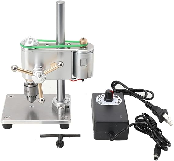 Mini Bench Drill Micro Bench Drill Mini Drilling Machine for DIY Furniture With Speed Adjustable Power Adapter (0.3-4MM)