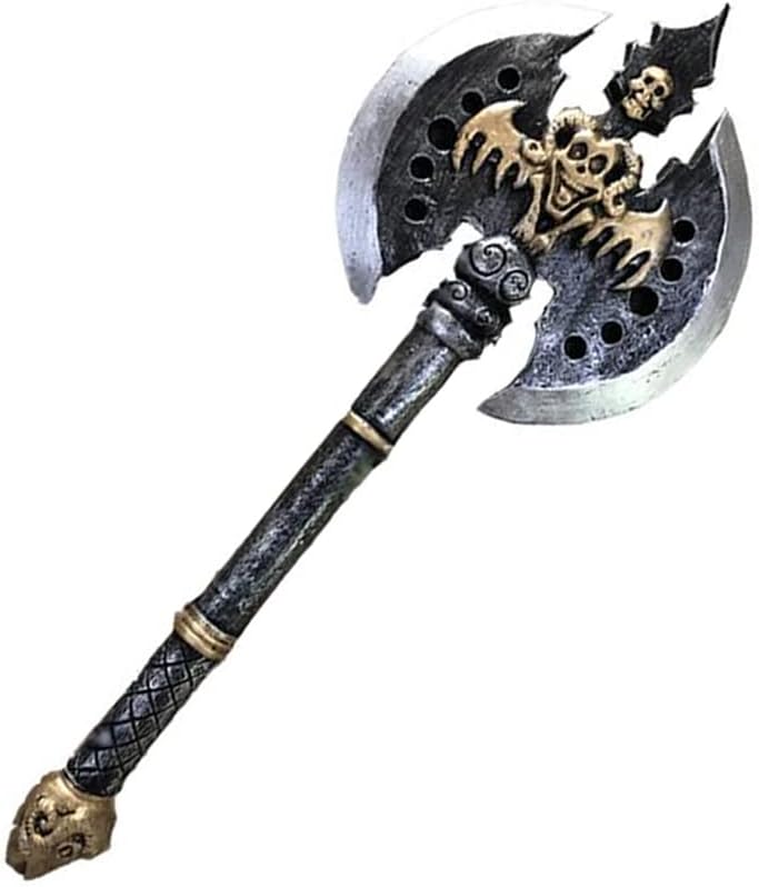 28 Wow Double Sided Oak Blade Battle Axe Latex Rubber Tolak Barbarian Double Blade Battle Axe LARP Costume Cosplay Props
